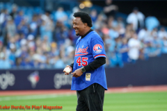 Pedro Martinez throws the first pitch. Luke Durda/In Play! Magazine