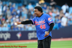 Pedro Martinez throws the first pitch. Luke Durda/In Play! Magazine