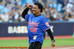 Pedro Martinez throws the first pitch. Luke Durda/In Play! Magazine