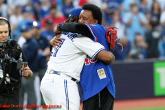Pedro Martinez throws the first pitch. Luke Durda/In Play! Magazine