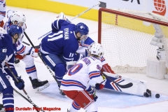 Toronto Maple Leafs Zach Hyman almost scores as the puck rolls wide of the post - Luke Durda/In Play! Magazine