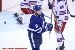 Toronto Maple Leafs Zach Hyman scores a goal- Luke Durda/In Play! Magazine