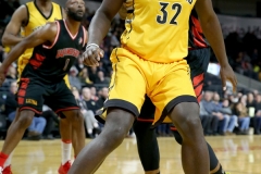 29th of February 2020. The London lightning beat the Windsor Express in a rough and physical game 124-110. London lightning # 32 Randy Phillips- Photo Credit Luke Durda