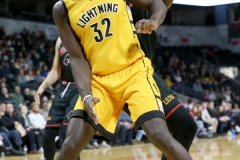 29th of February 2020. The London lightning beat the Windsor Express in a rough and physical game 124-110. London lightning # 32 Randy Phillips- Photo Credit Luke Durda