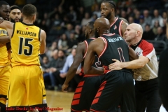 29th of February 2020. The London lightning beat the Windsor Express in a rough and physical game 124-110. Windsor Express and the London Lightning get rough with each other. 2019-2020 - Photo Credit Luke Durda
