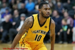 29th of February 2020. The London lightning beat the Windsor Express in a rough and physical game 124-110. London lightning # 10  Jaylon Tate - Photo Credit Luke Durda