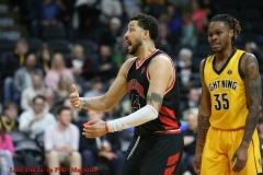 29th of February 2020. The London lightning beat the Windsor Express in a rough and physical game 124-110. Windsor Express # 44 Ryan Anderson - Photo Credit Luke Durda