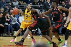 29th of February 2020. The London lightning beat the Windsor Express in a rough and physical game 124-110. London lightning # 02 Xavier Moon - Photo Credit Luke Durda