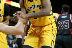 29th of February 2020. The London lightning beat the Windsor Express in a rough and physical game 124-110. London lightning #3 Tyrell Green - Photo Credit Luke Durda