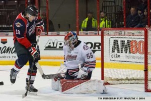 Christian Fischer taking a shot on goal, Spitfires am800