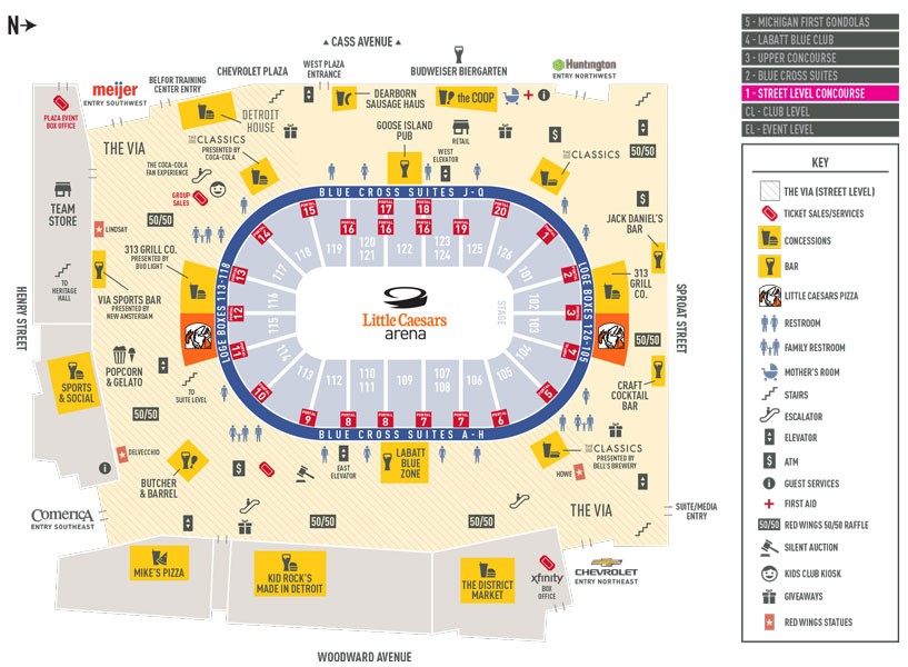 Detroit Red Wings Little Caesars Arena Seating Chart Elcho Table