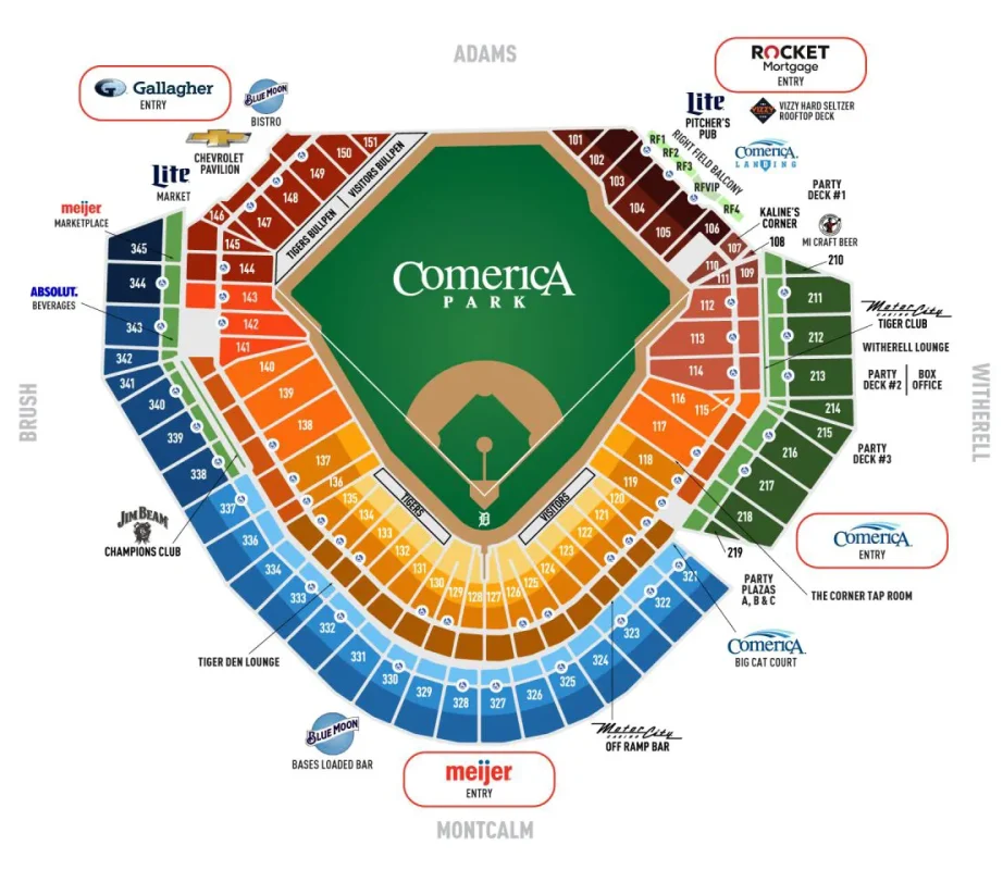 Detroit Tigers Seating Chart 2025