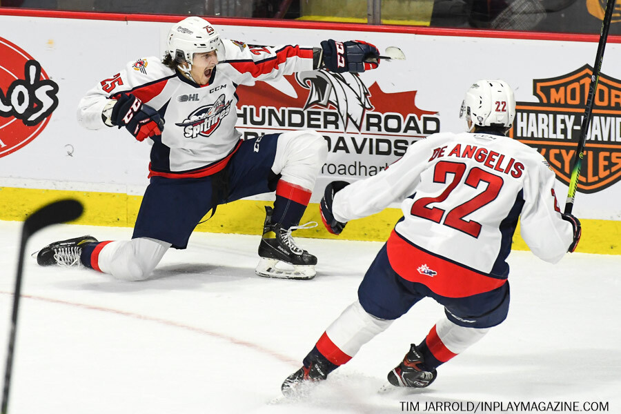 Flint Firebirds at Windsor Spitfires Nov 21 2021. Photo by Tim Jarrold - In Play! magazine