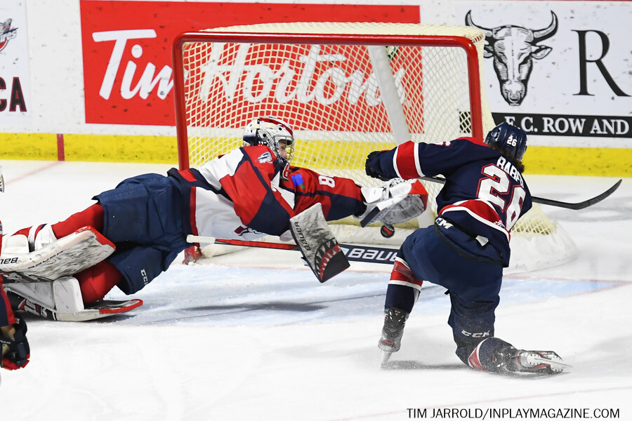 Saginaw Spirit at Windsor Spitfires Nov 26 2021. Photo: Tim Jarrold - In Play! magazine
