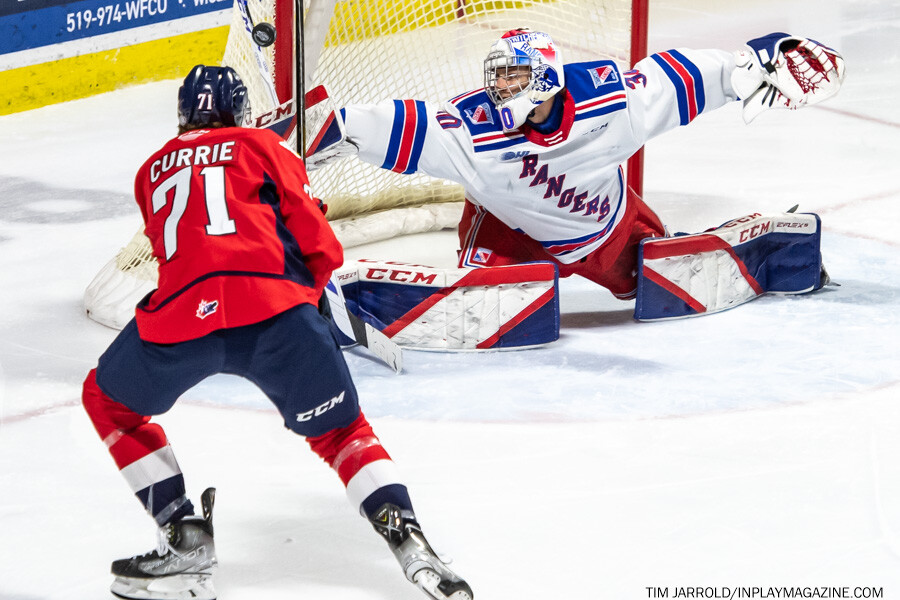 Kitchener Rangers at Windsor Spitfires Feb 24 2022. Photo: Tim Jaqrrold - In Play! magazine