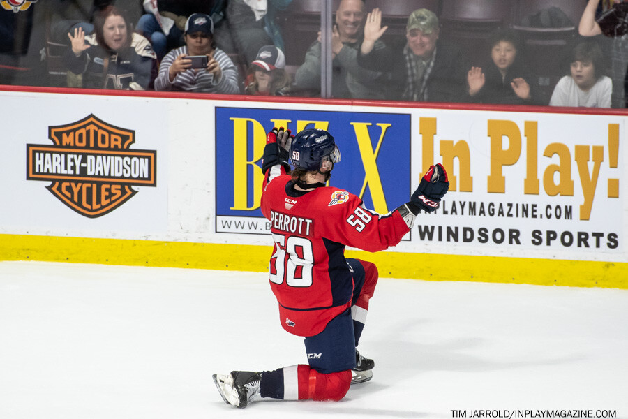 Sarnia Sting at Windsor Spitfires April 21 2022. Photo: Tim Jarrold - In Play! magazine