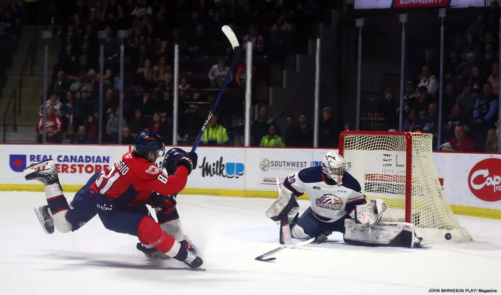 Saginaw Spirit at Windsor Spitfires January 12 2023. Photo: John Barnes - In Play! magazine