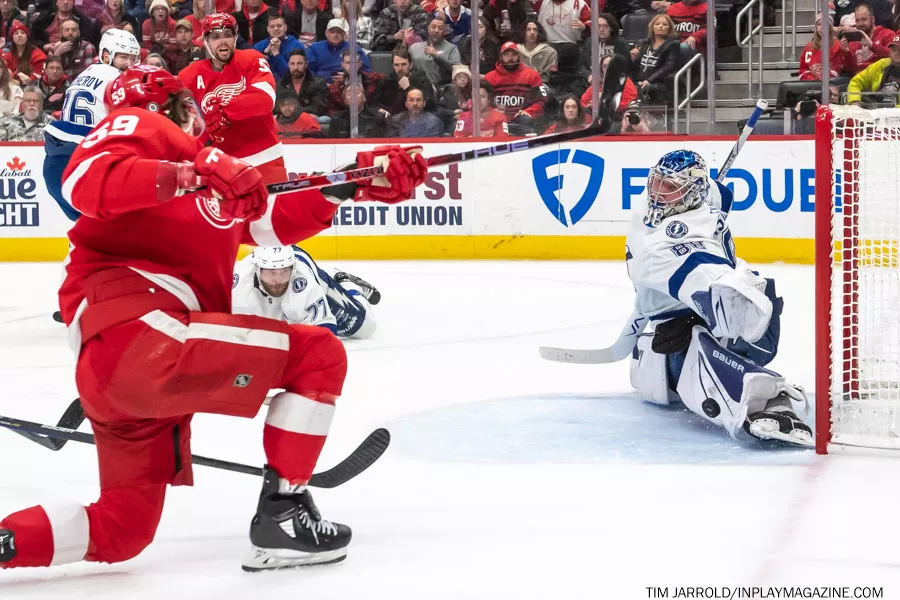 Tampa Bay Lightning at Detroit Red Wings February 25 2023. Photo: Tim Jarrold - In Play! magazine