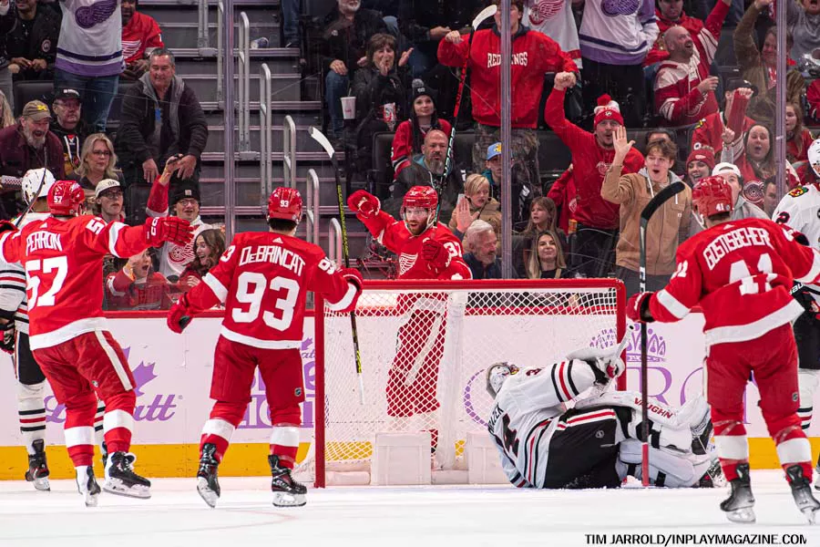 Red Wings vs Blackhawks November 30 2023 In Play! magazine
