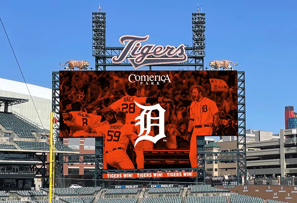 New Comerica Park Videoboard