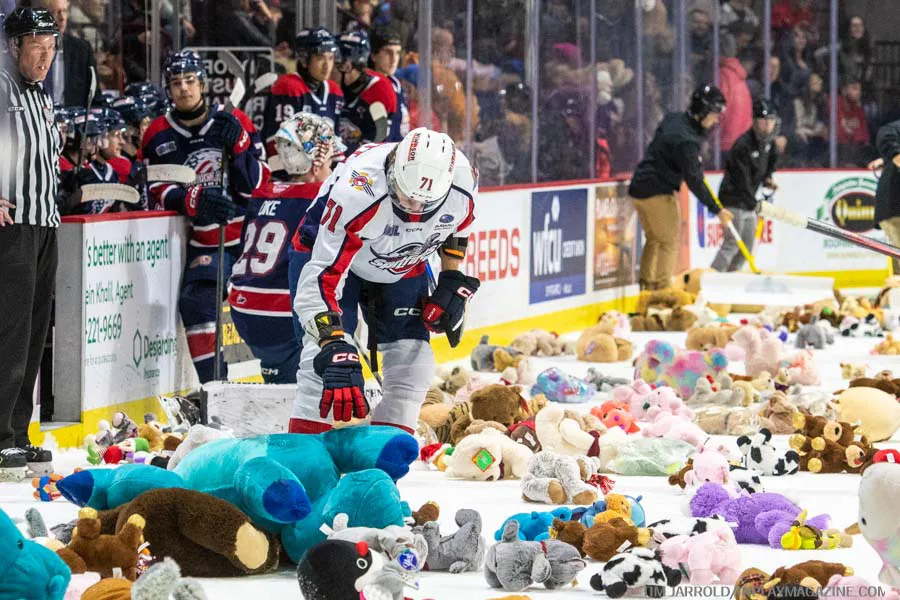 Windsor Spitfires Teddy Bear Toss December 8 2024 - In Play! magazine