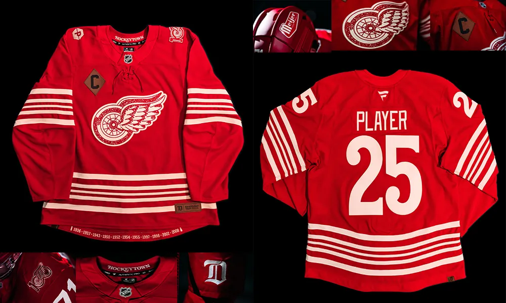 DETROIT RED WINGS CENTENNIAL UNIFORM - In Play! magazine