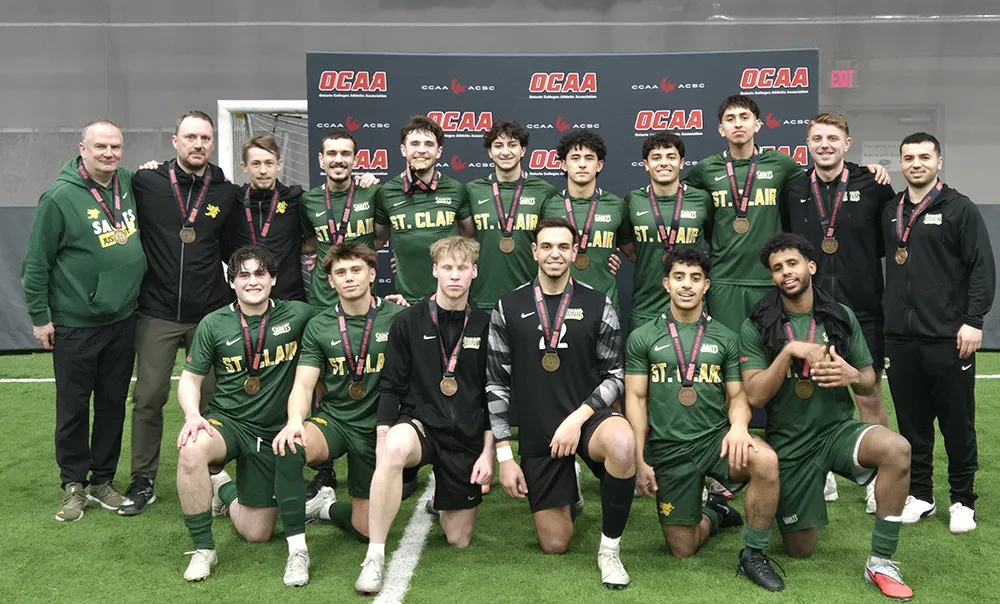 St. Clair Men's Indoor Soccer Win Bronze